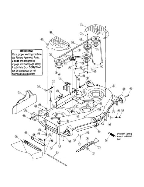 Park the tractor on a flat surface, disengage the. . Wheel horse mower deck parts diagram